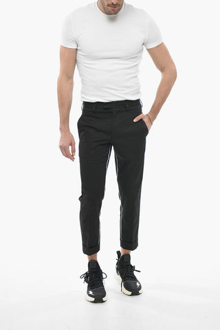 Pantaloni Piping NATE Skinny Fit ad Orlo con Risvolto