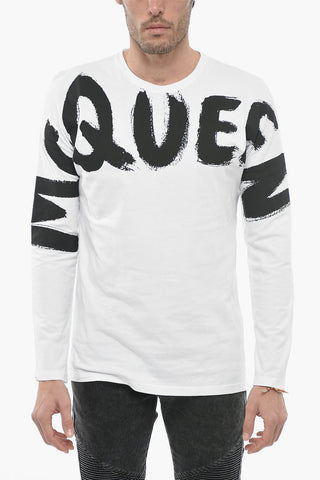 Long Sleeved T-shirt With Graffiti Print