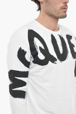 Long Sleeved T-shirt With Graffiti Print