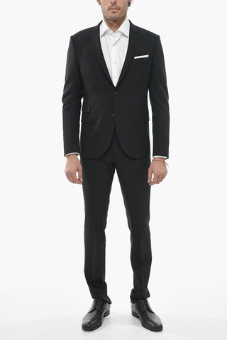 Abito Slim Fit in Misto Lana con Reverse Classico