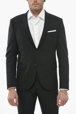 Abito Slim Fit in Misto Lana con Reverse Classico
