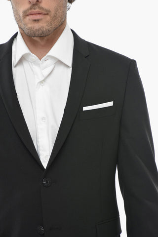 Abito Slim Fit in Misto Lana con Reverse Classico