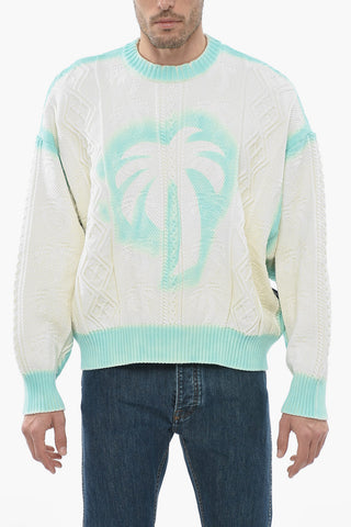 Cotton Blend SPRAYED FISHERMANS Pullover