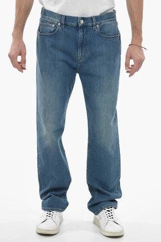 Stonewashed Effect Denims with Back Embroidered Logo