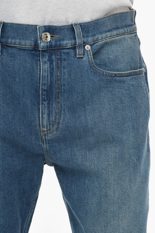 Stonewashed Effect Denims with Back Embroidered Logo