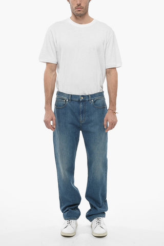 Stonewashed Effect Denims with Back Embroidered Logo