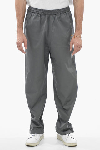Pantaloni Regular Fit in Cotone con Elastico in Vita