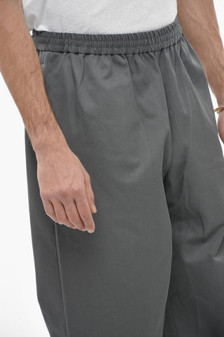 Pantaloni Regular Fit in Cotone con Elastico in Vita