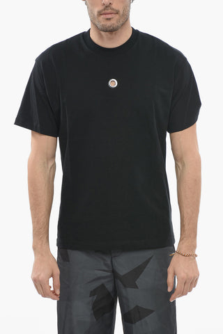 T-shirt Girocollo Slim Fit con Dettaglio Occhiello