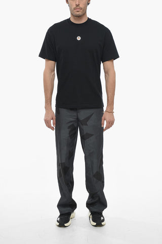 T-shirt Girocollo Slim Fit con Dettaglio Occhiello