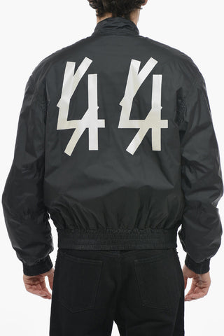 Nylon Padded Bomber Jacket with Velcro Details