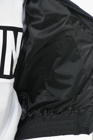 Nylon Padded Bomber Jacket with Velcro Details
