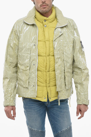 Painted Cotton Windproof Jacket with Removable Padded Vest