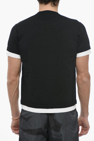 Maglia Girocollo a Manica Corta TECNO Con Fondo a Contrasto