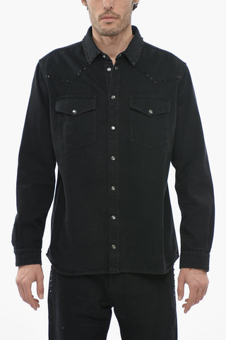 Denim Shirt with Studded Application