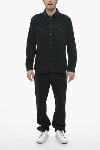 Denim Shirt with Studded Application