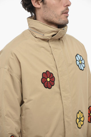 JW ANDERSON Oversized Padded DELAMONT Jacket with Flower Applications