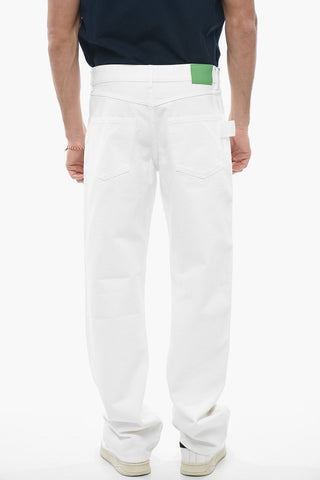 Straight-leg Denims with Leather Patch