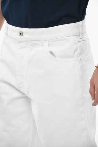 Straight-leg Denims with Leather Patch