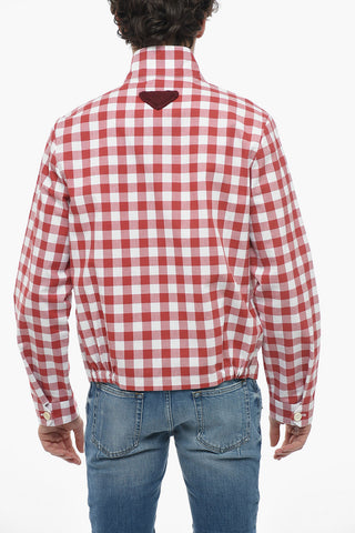 Gingham Cotton Overshirt with Front Zip