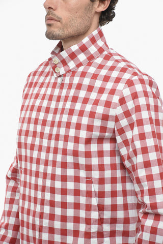 Gingham Cotton Overshirt with Front Zip