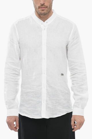 MARTINI Mandarin Collar Flax Shirt