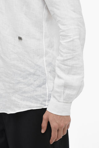 MARTINI Mandarin Collar Flax Shirt
