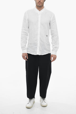 MARTINI Mandarin Collar Flax Shirt