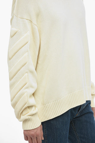 SEASONAL Crew Neck 3D DIAG Cotton Sweater