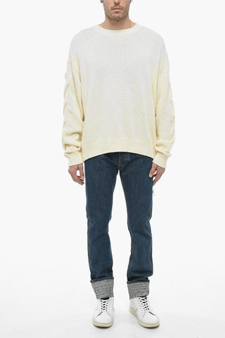 SEASONAL Crew Neck 3D DIAG Cotton Sweater