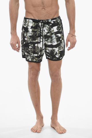 Boxer Swimsuit with Jungle Print