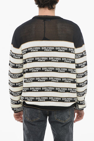 Crewneck INTARSIA Sweater With Embroidered Logo