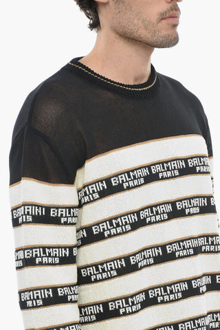 Crewneck INTARSIA Sweater With Embroidered Logo