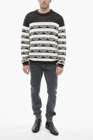 Crewneck INTARSIA Sweater With Embroidered Logo