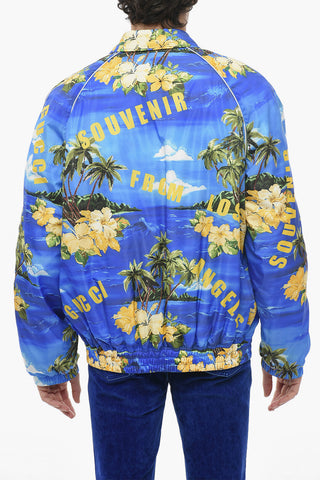 Quilted SOUVENIR Bomber Jacket with Snap Buttons