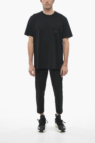 Slim Fit MEMORY OF ARMY Crew-Neck T-shirt with Patches