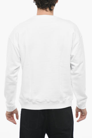 COUTURE! Crew Neck Brushed Cotton Sweatshirt with Contrasting Band