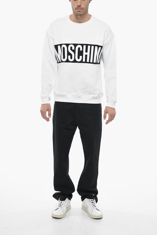 COUTURE! Crew Neck Brushed Cotton Sweatshirt with Contrasting Band