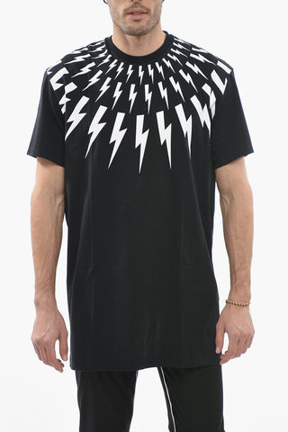 Athletic Fit FAIRISLE BOLT Crew-Neck T-shirt with Contrasting Print
