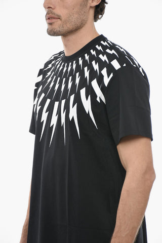 Athletic Fit FAIRISLE BOLT Crew-Neck T-shirt with Contrasting Print