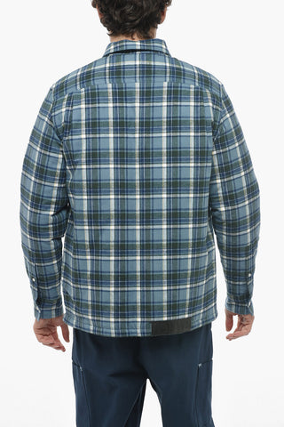 Cotton Flannel Quilted Overshirt with Plaid Check Motif