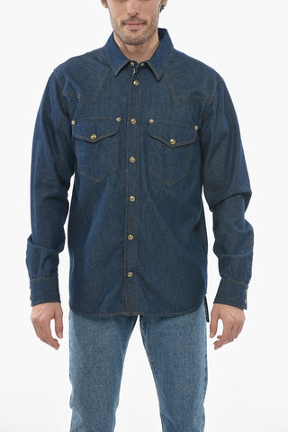 JEANS COUTURE Denim Shirt with Logoed Detailing