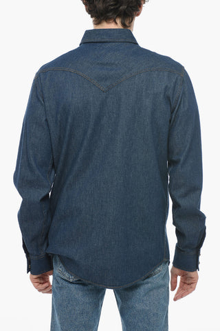 JEANS COUTURE Denim Shirt with Logoed Detailing
