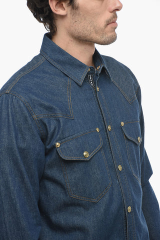 JEANS COUTURE Denim Shirt with Logoed Detailing