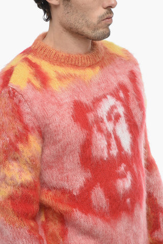 PETER DOIG Alpaca Blend LION Sweater with Multicolored Pattern