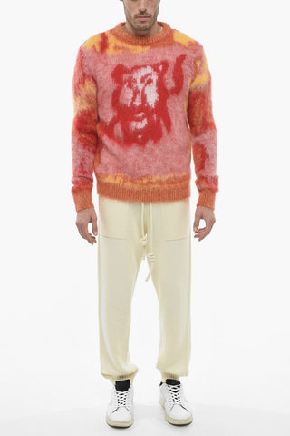 PETER DOIG Alpaca Blend LION Sweater with Multicolored Pattern