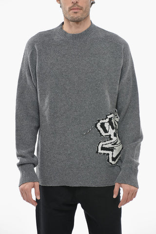 SEASONAL Crew Neck GRAFFITI CHUNKY Wool Sweater
