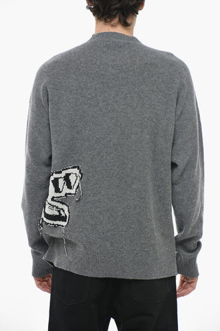 SEASONAL Crew Neck GRAFFITI CHUNKY Wool Sweater