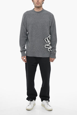 SEASONAL Crew Neck GRAFFITI CHUNKY Wool Sweater