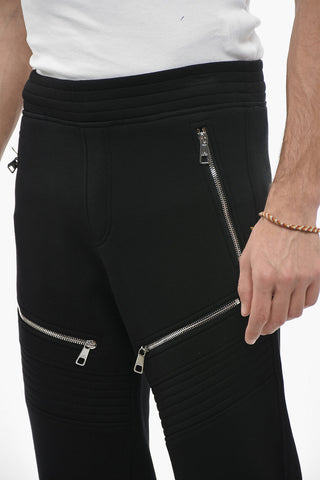 Low-Rise Biker Skinny Fit Pants with Elasticated Ankles